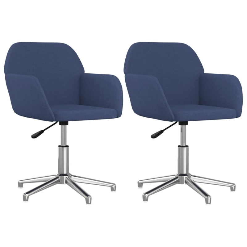 Esszimmerstühle 2 Stk. Drehbar Blau Stoff
