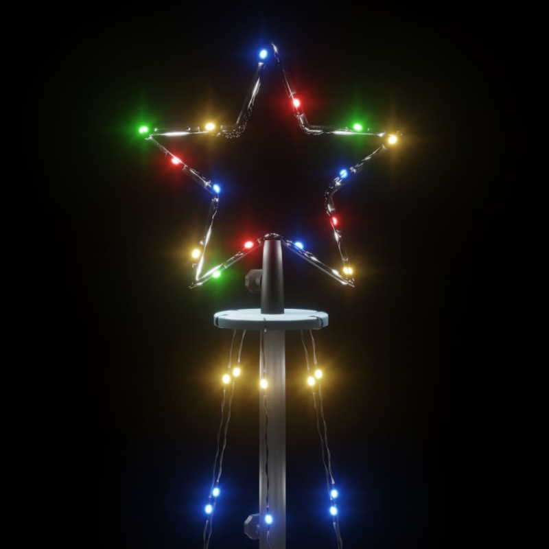 LED-Weihnachtsbaum mit Erdnägeln Mehrfarbig 108 LEDs 180 cm