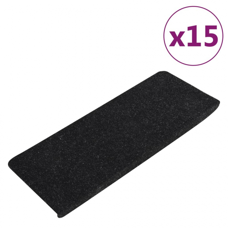 Stufenmatten Selbstklebend 15 Stk. 65x24,5x3,5 cm Anthrazit