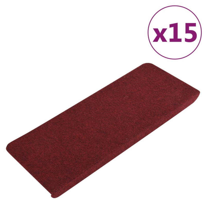Stufenmatten Selbstklebend 15 Stk. 65x24,5x3,5 cm Rot