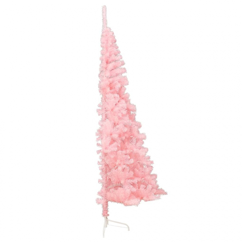 Künstlicher Halb-Weihnachtsbaum mit Ständer Rosa 180 cm PVC