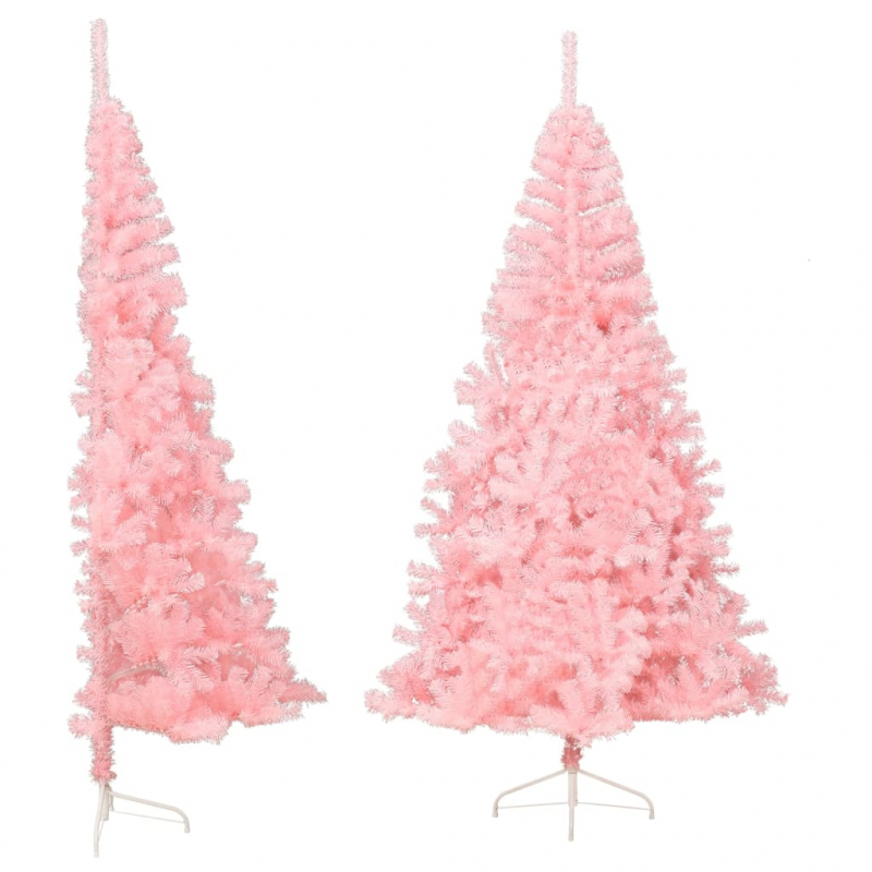 Künstlicher Halb-Weihnachtsbaum mit Ständer Rosa 210 cm PVC