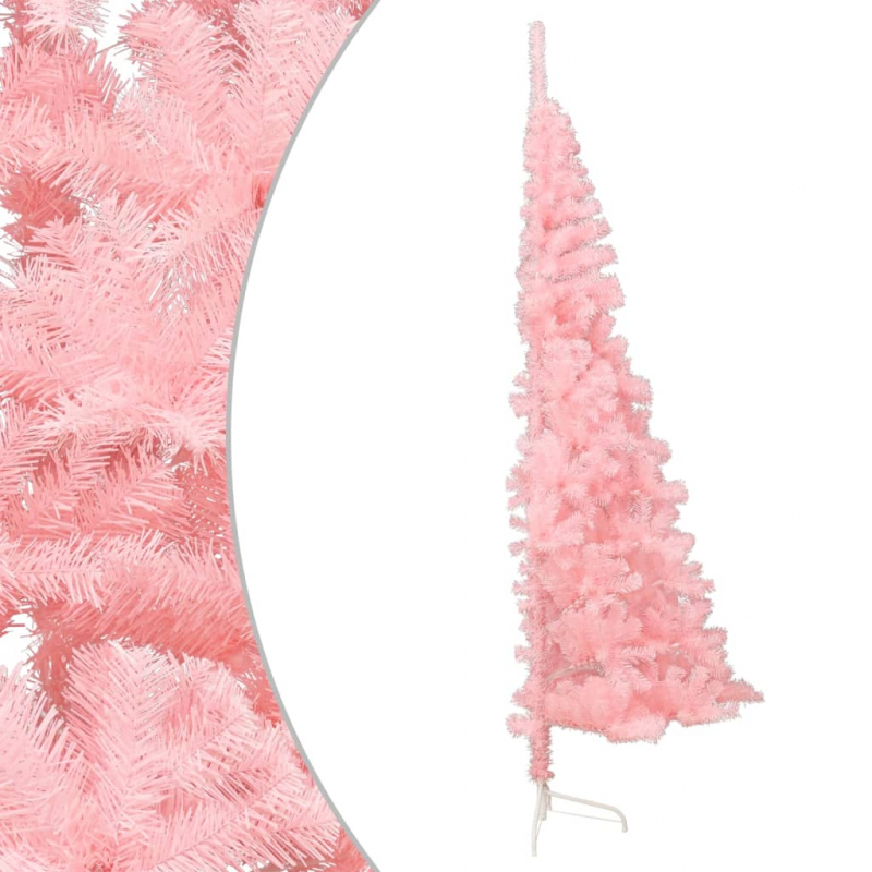 Künstlicher Halb-Weihnachtsbaum mit Ständer Rosa 210 cm PVC