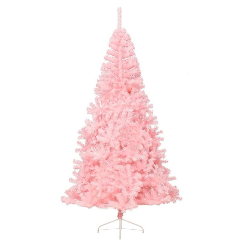 Künstlicher Halb-Weihnachtsbaum mit Ständer Rosa 210 cm PVC