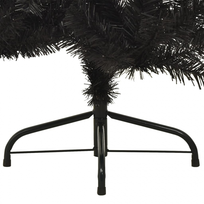 Künstlicher Halb-Weihnachtsbaum mit Ständer Schwarz 150 cm PVC