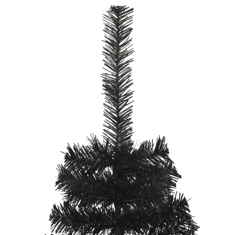 Künstlicher Halb-Weihnachtsbaum mit Ständer Schwarz 180 cm PVC