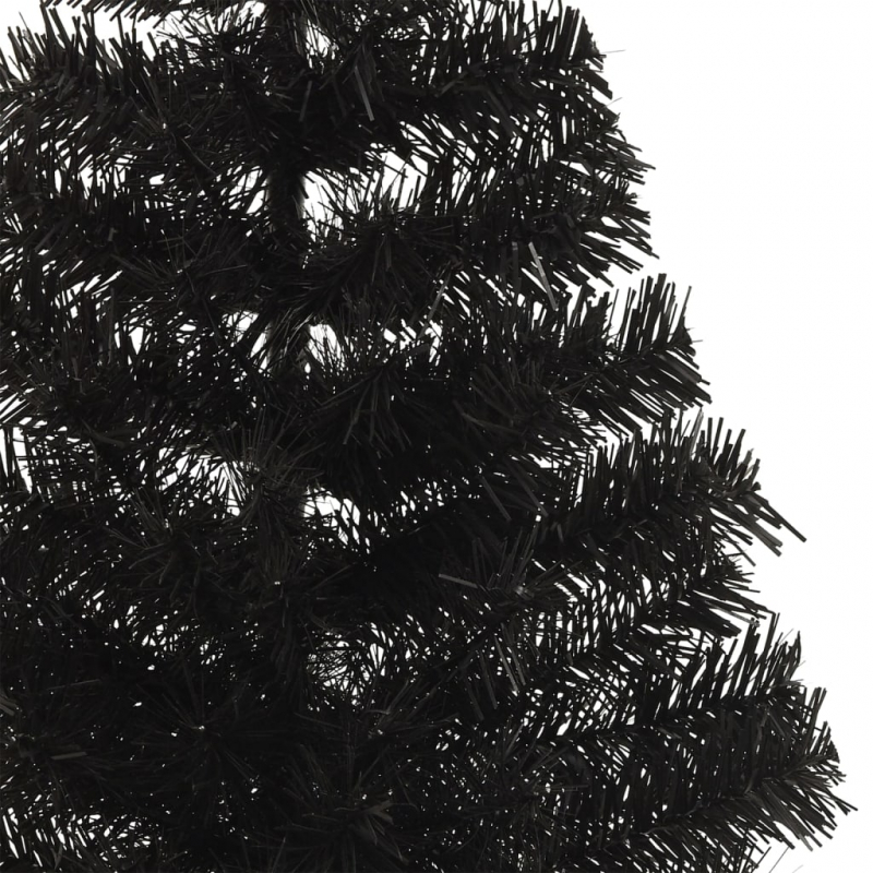 Künstlicher Halb-Weihnachtsbaum mit Ständer Schwarz 180 cm PVC