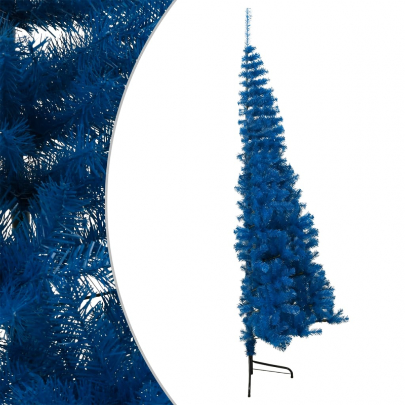 Künstlicher Halb-Weihnachtsbaum mit Ständer Blau 120 cm PVC