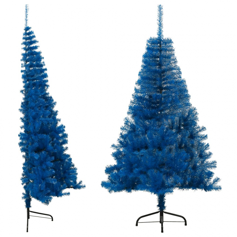 Künstlicher Halb-Weihnachtsbaum mit Ständer Blau 150 cm PVC