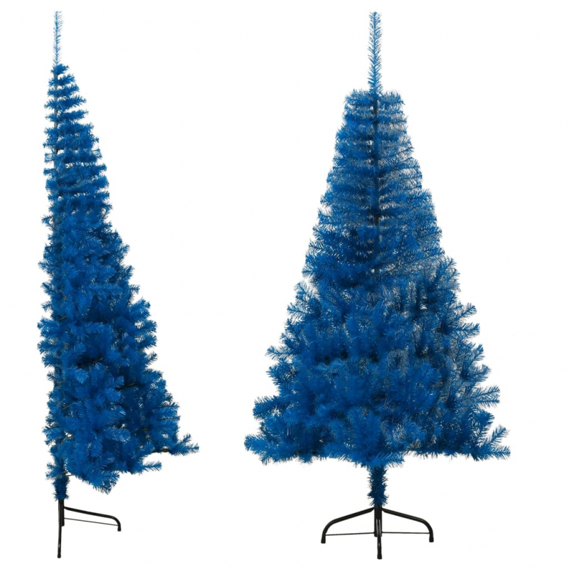 Künstlicher Halb-Weihnachtsbaum mit Ständer Blau 180 cm PVC