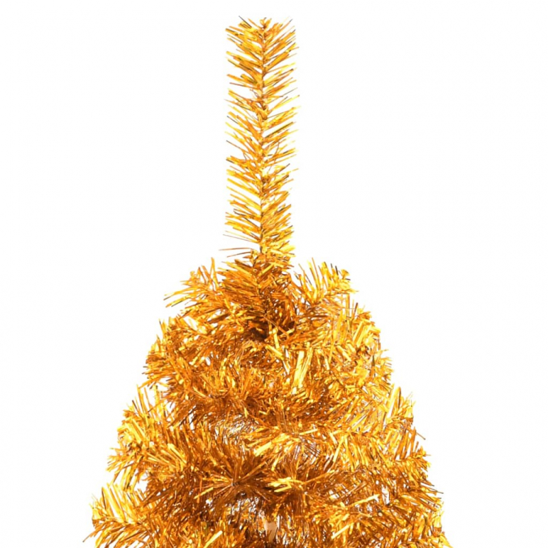 Künstlicher Halb-Weihnachtsbaum mit Ständer Gold 120 cm PET