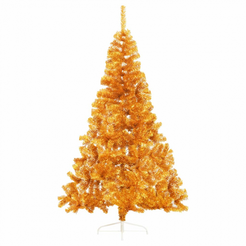 Künstlicher Halb-Weihnachtsbaum mit Ständer Gold 180 cm PET