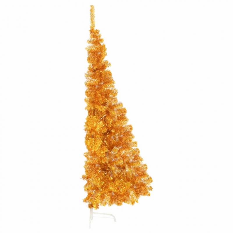 Künstlicher Halb-Weihnachtsbaum mit Ständer Gold 180 cm PET