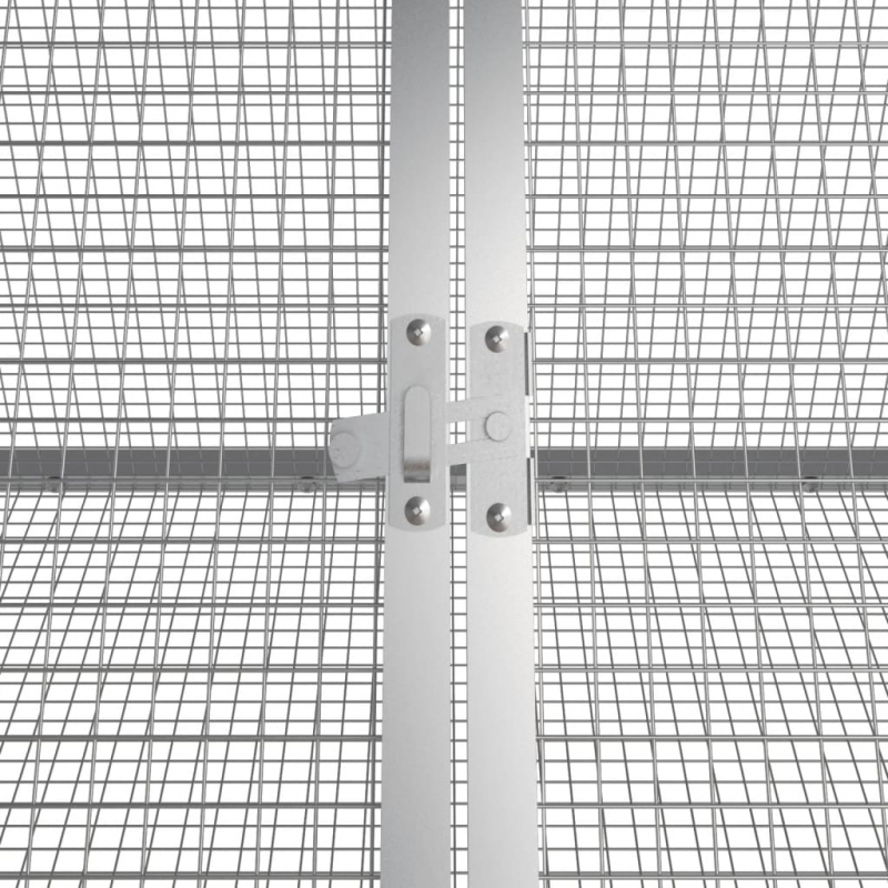 Kaninchenkäfig Grau 403,5x80,5x71 cm Verzinkter Stahl