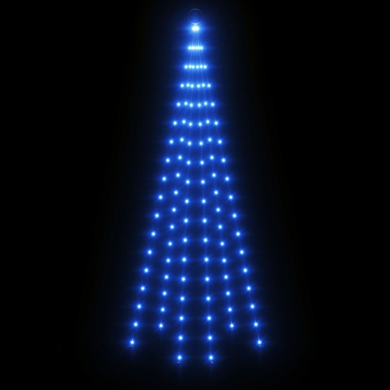 LED-Weihnachtsbaum für Fahnenmast Blau 108 LEDs 180 cm