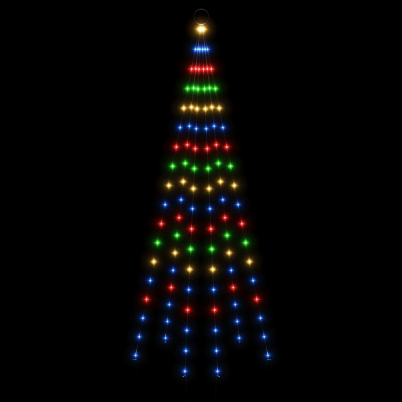 LED-Weihnachtsbaum für Fahnenmast Mehrfarbig 108 LEDs 180 cm