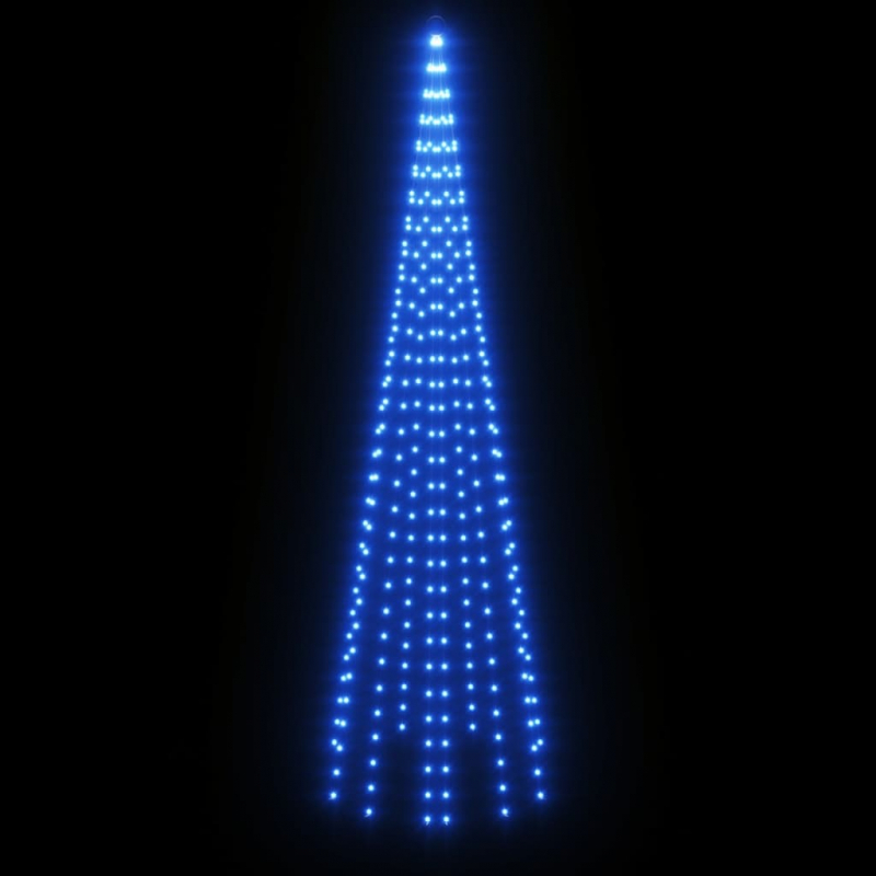 LED-Weihnachtsbaum für Fahnenmast Blau 310 LEDs 300 cm