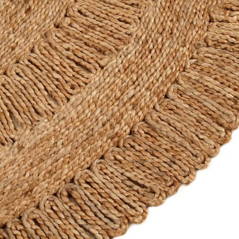 Teppich Jute Handgeflochten 120 cm Rund