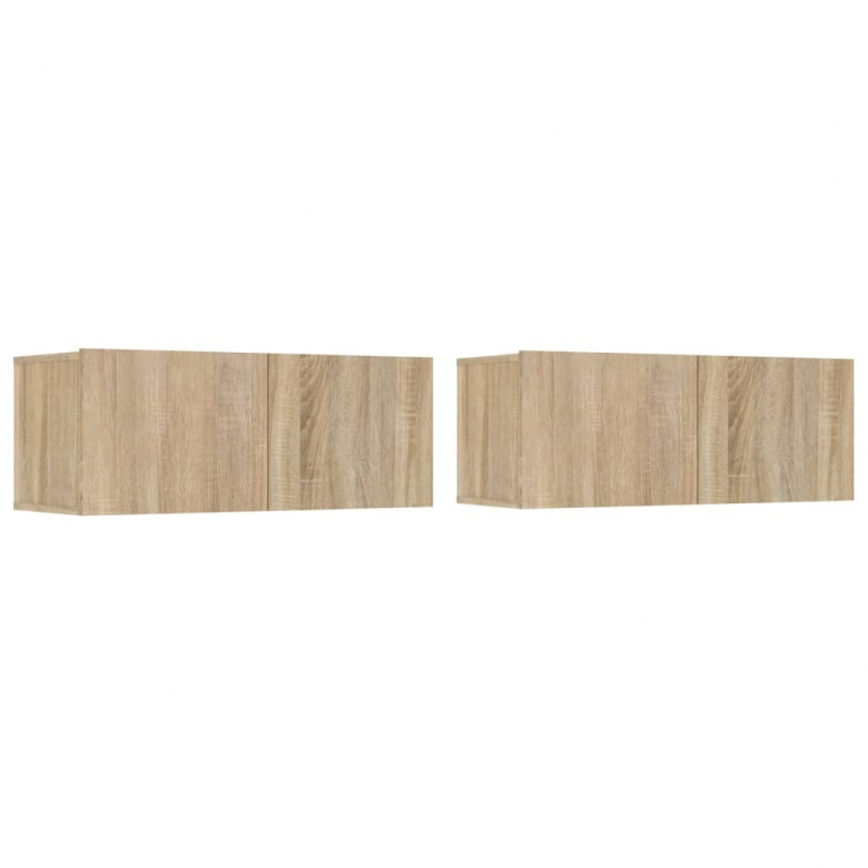TV-Schränke 2 Stk. Sonoma-Eiche 80x30x30 cm Holzwerkstoff