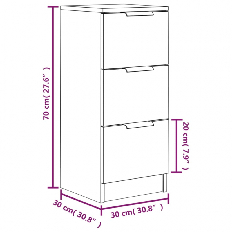 Sideboard Betongrau 30x30x70 cm Holzwerkstoff