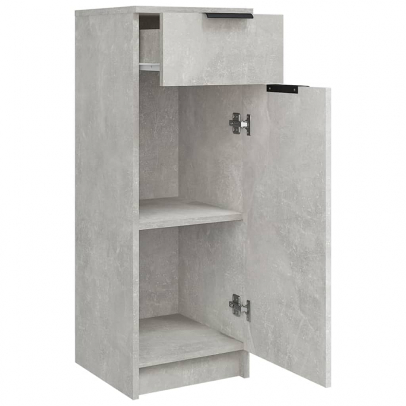 Badschrank Betongrau 32x34x90 cm Holzwerkstoff