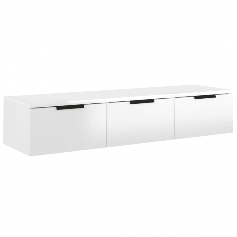 Wandschrank Hochglanz-Weiß 102x30x20 cm Holzwerkstoff