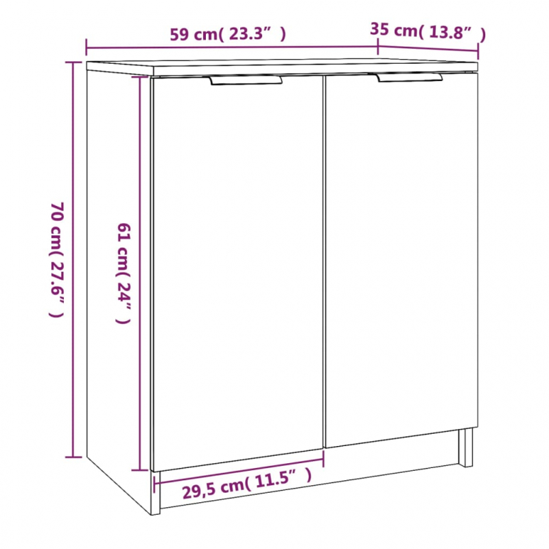 Schuhschrank Weiß 59x35x70 cm Holzwerkstoff