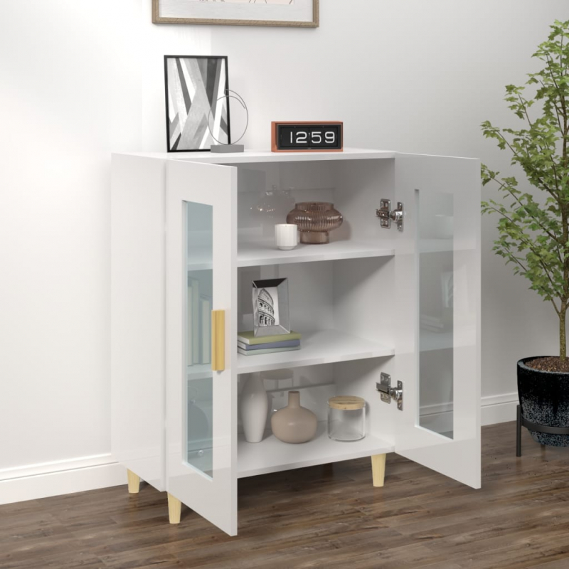 Sideboard Hochglanz-Weiß 69,5x34x90 cm Holzwerkstoff