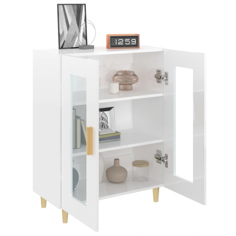 Sideboard Hochglanz-Weiß 69,5x34x90 cm Holzwerkstoff