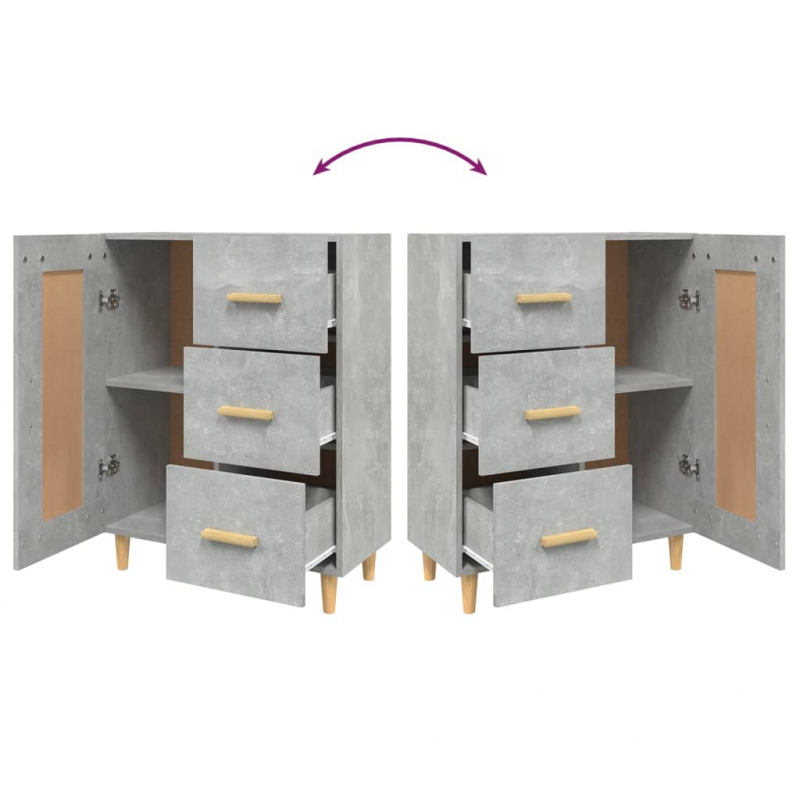 Sideboard Betongrau 69,5x34x90 cm Holzwerkstoff