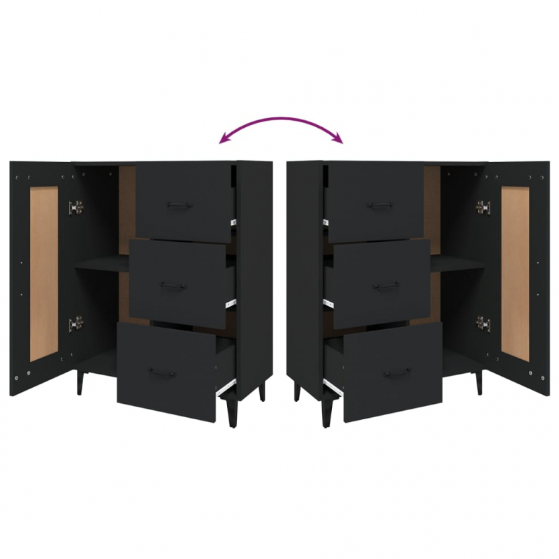 Sideboard Schwarz 69,5x34x90 cm Holzwerkstoff