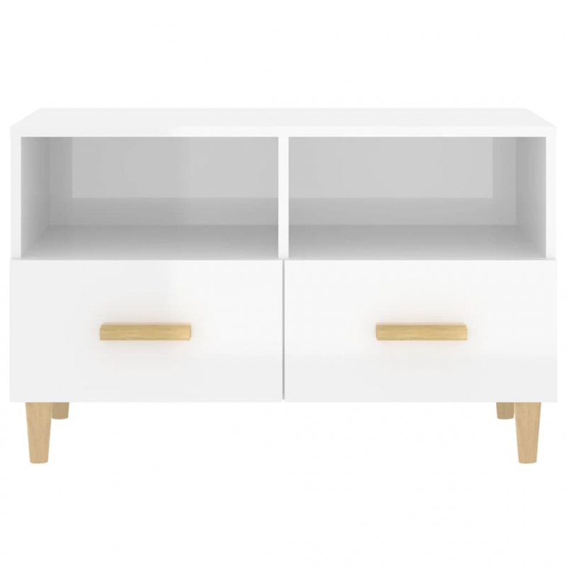 TV-Schrank Hochglanz-Weiß 80x36x50 cm Holzwerkstoff