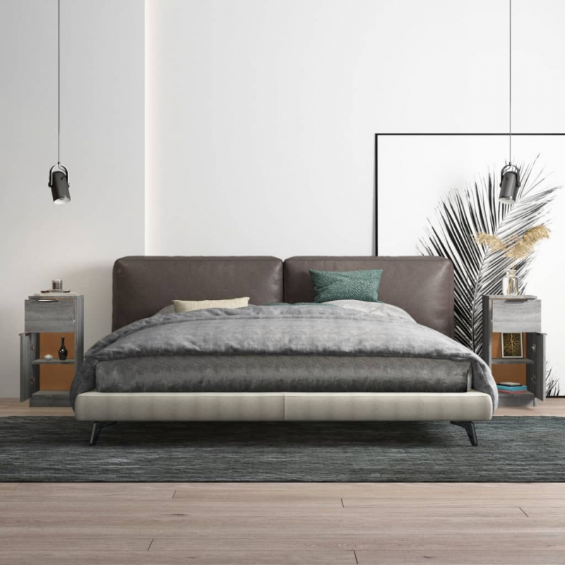 Sideboards 2 Stk. Grau Sonoma 30x30x70 cm Holzwerkstoff