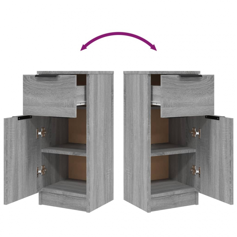 Sideboards 2 Stk. Grau Sonoma 30x30x70 cm Holzwerkstoff