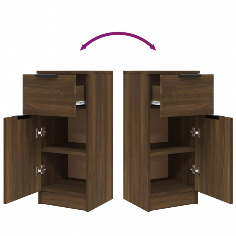 Sideboards 2 Stk. Braun Eichen-Optik 30x30x70 cm Holzwerkstoff