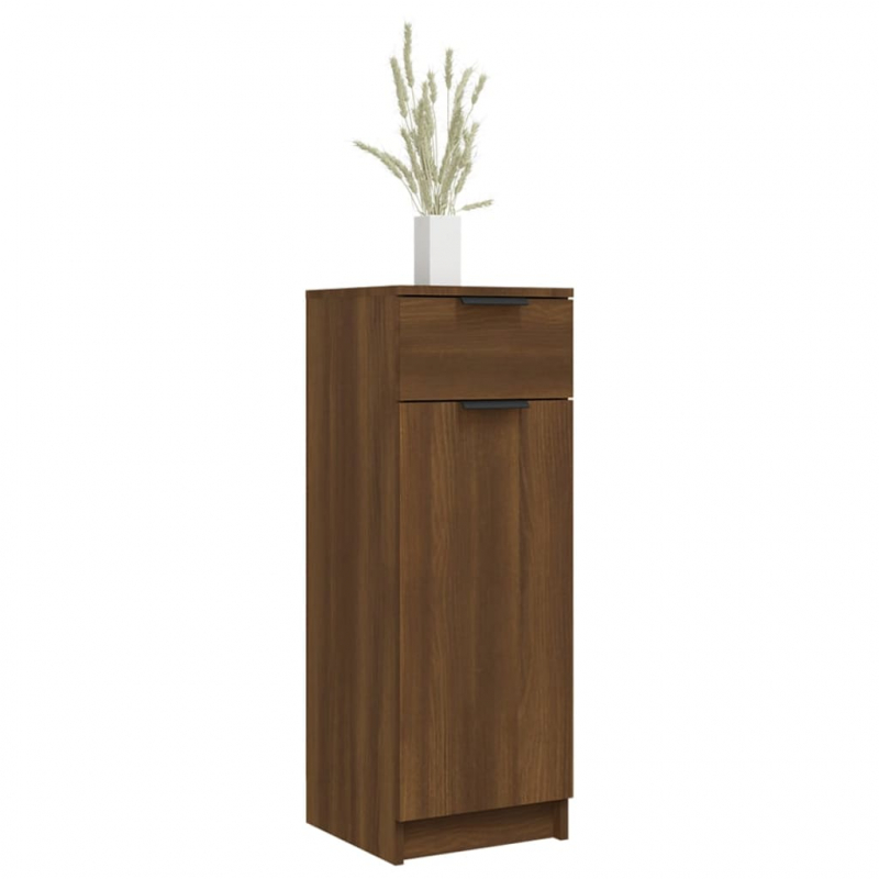 Badezimmerschrank Braun Eiche 32x34x90 cm Holzwerkstoff