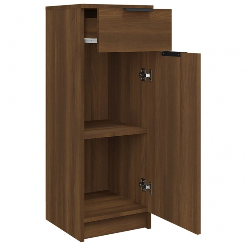 Badezimmerschrank Braun Eiche 32x34x90 cm Holzwerkstoff