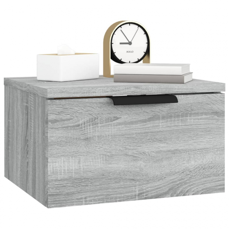 Wand-Nachttische 2 Stk. Grau Sonoma 34x30x20 cm