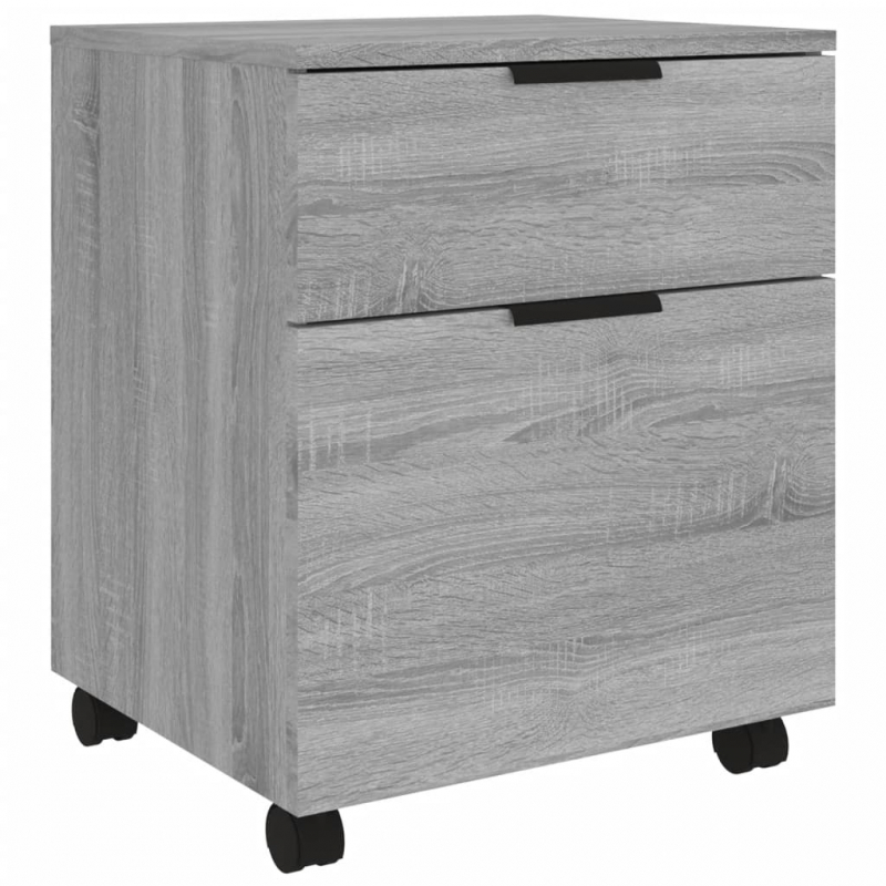 Mobiler Aktenschrank mit Rollen Grau Sonoma 45x38x54 cm