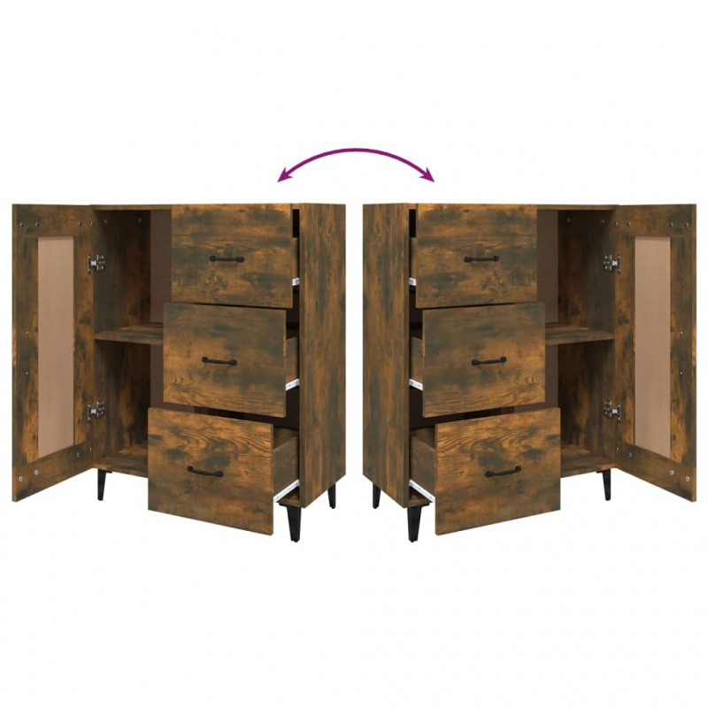 Sideboard Räuchereiche 69,5x34x90 cm Holzwerkstoff