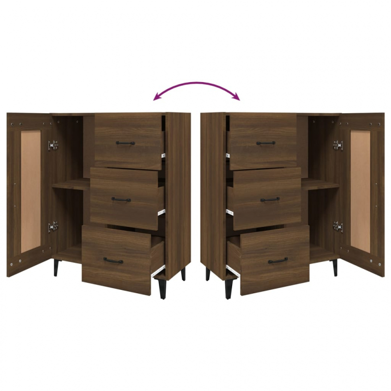 Sideboard Braun Eichen-Optik 69,5x34x90 cm Holzwerkstoff