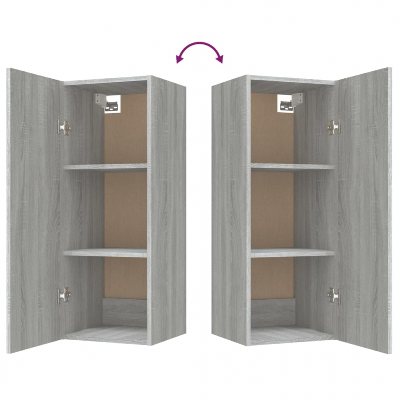 Wandschrank Grau Sonoma 34,5x34x90 cm Holzwerkstoff