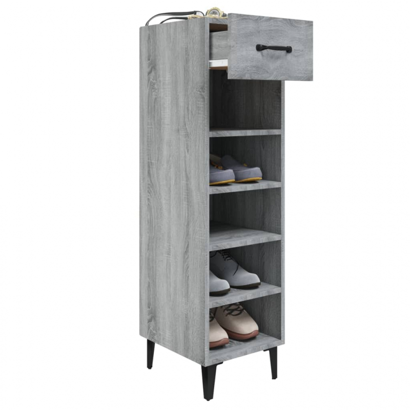 Schuhschrank Grau Sonoma 30x35x105 cm Holzwerkstoff