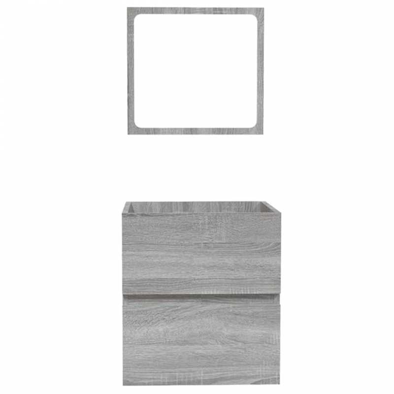 Badschrank mit Spiegel Grau Sonoma Holzwerkstoff