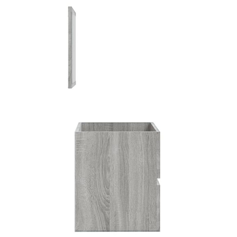 Badschrank mit Spiegel Grau Sonoma Holzwerkstoff