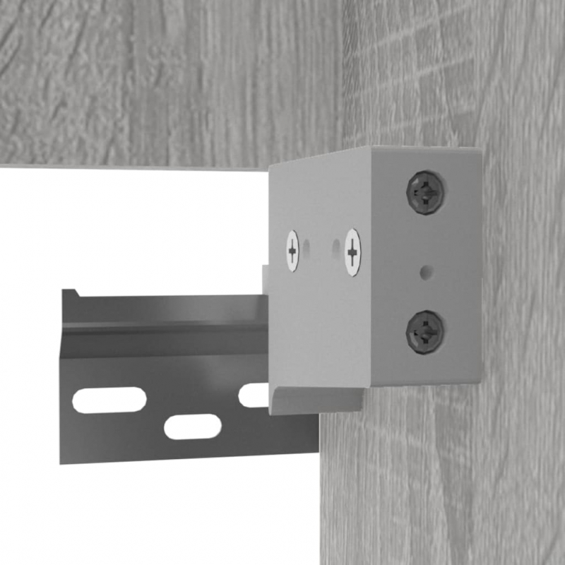 Badschrank mit Spiegel Grau Sonoma Holzwerkstoff