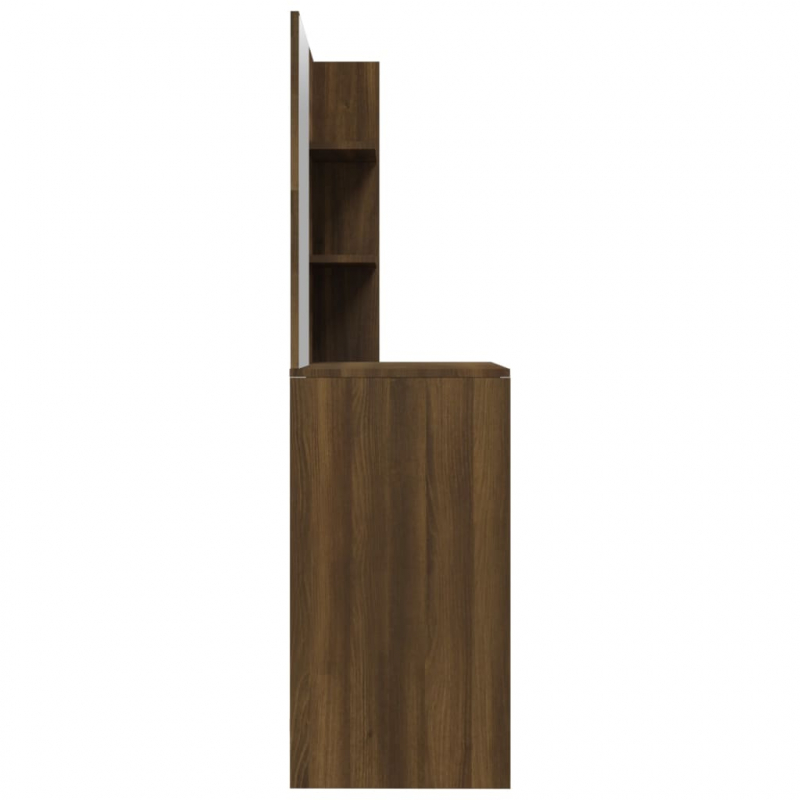 Schminktisch mit Spiegel Braun Eiche 74,5x40x141 cm
