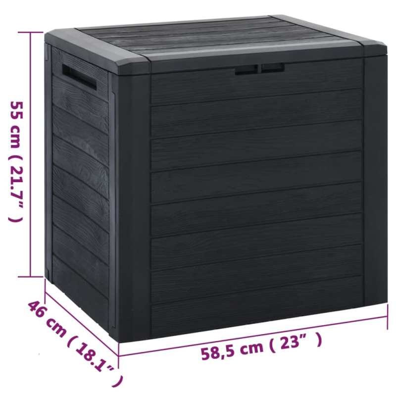 Gartentruhe Anthrazit 58,5x46x55 cm Polypropylen