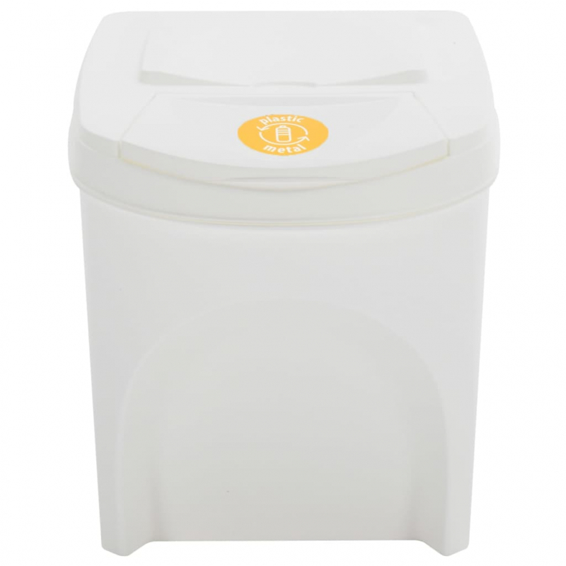 Stapelbare Mülleimer 4 Stk. Weiß 100 L Polypropylen