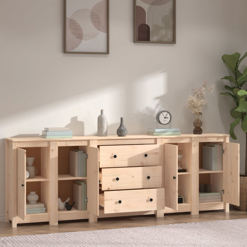 Sideboard 230x35x80 cm Massivholz Kiefer